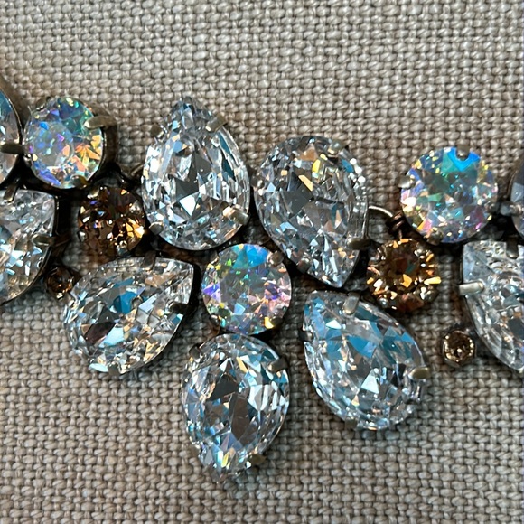 Sorrelli Dare to Pear Statement Bib Necklace Clear & AE Swarovski Crystals $353 - Picture 8 of 12
